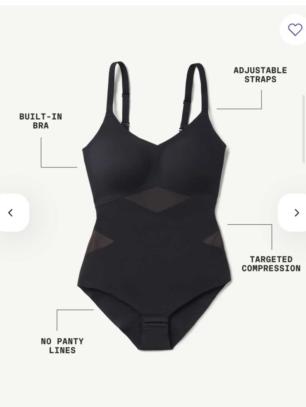 Honeylove Cami Seamless Black Shapewear Bodysuit - Women Intimates Size Medium - Picture 6 of 13